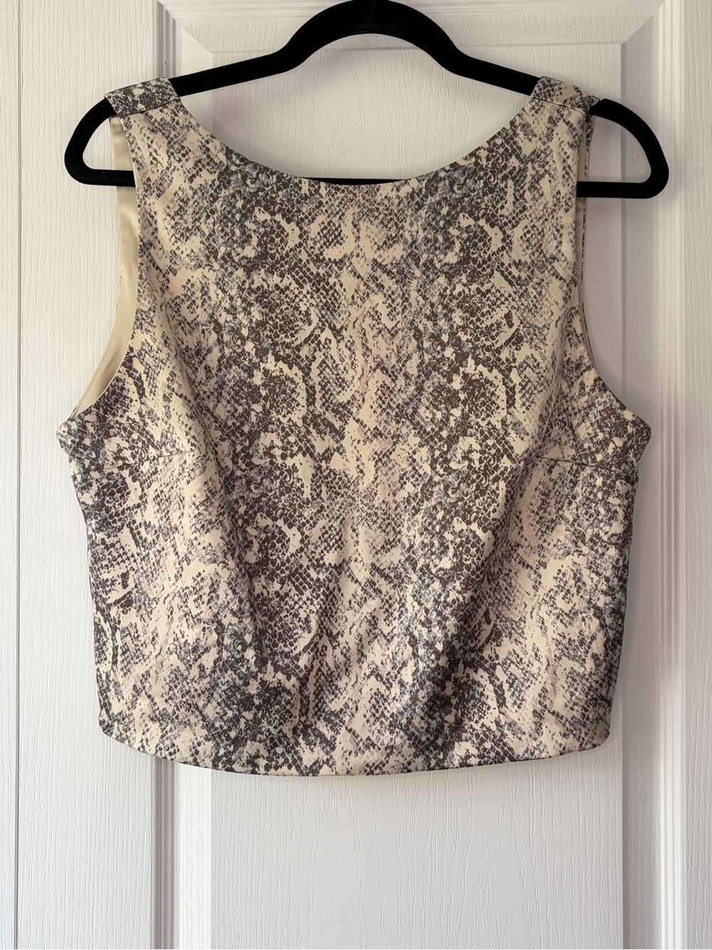 Abercrombie & Fit h Snakeskin Print Cropped Shell Top | Size Large